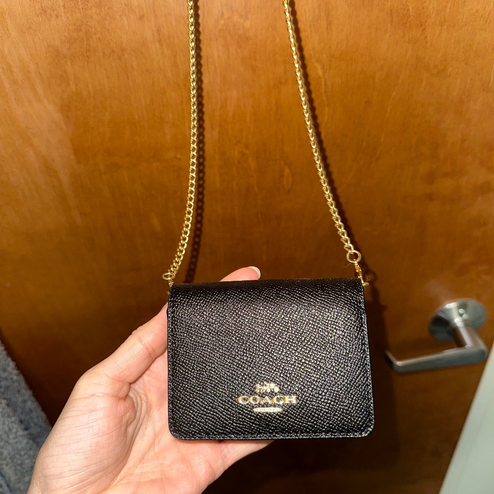 Coach mini wallet on a chain